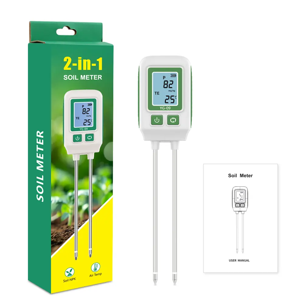 Soil NPK Analyser Meter 0-1999mg/kg Dual Needle Nitrogen Phosphorus Potassium Detector Fertility Tester for Garden Farm