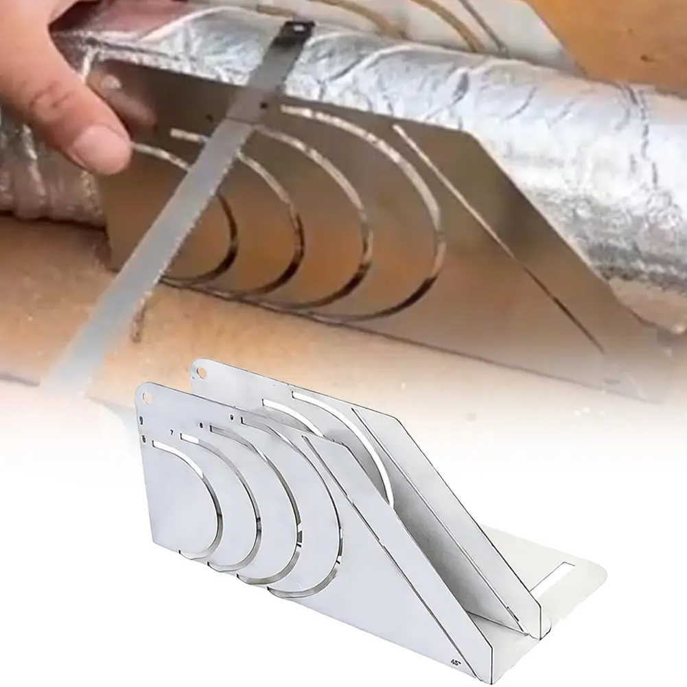 Pipe Cutting Guide Foam Pipe Cutter Tool High-Precision 45° Cutting Fixture 4 Arc Size Pipe Cutter Guide Copper Pipe Insulation