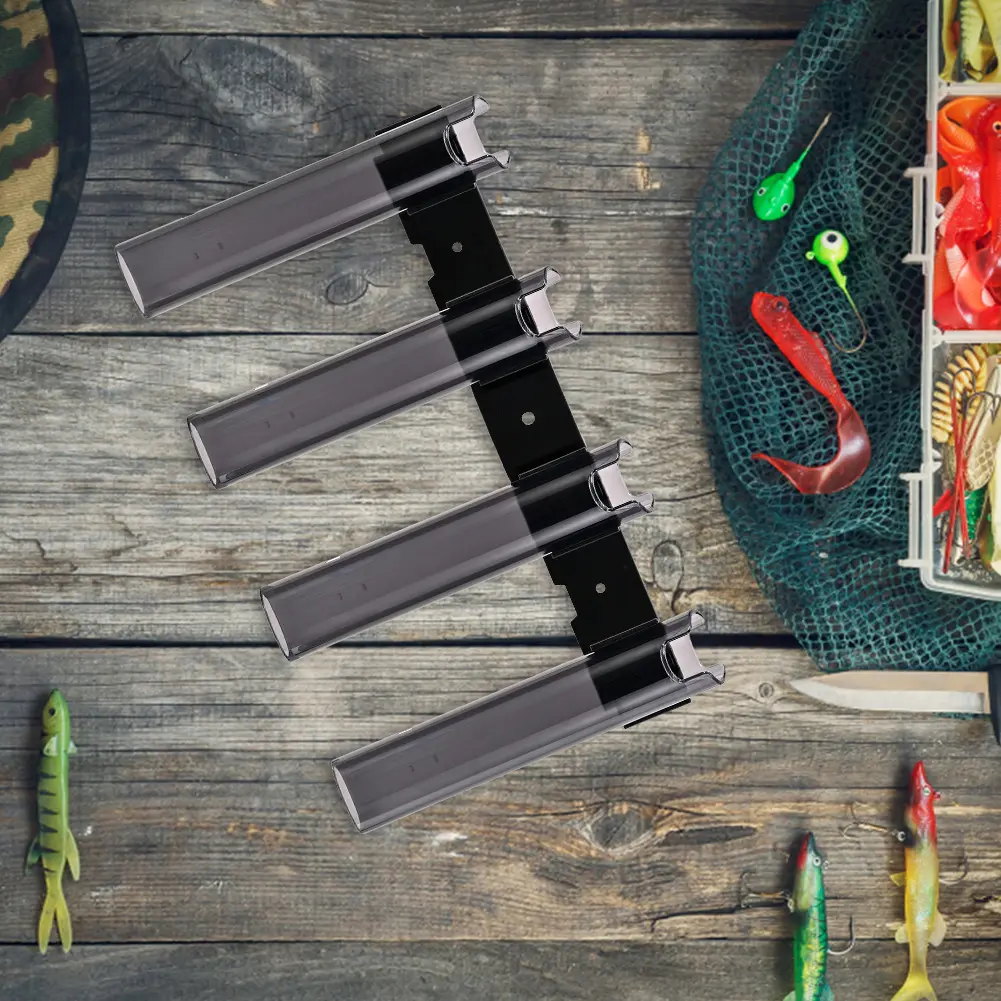 Fishing Rod Holder Bracket 4 Tubes Rod Rack Fishing Pole Holder Wall Mounted Fishing Rod Holder for Wall Garage
