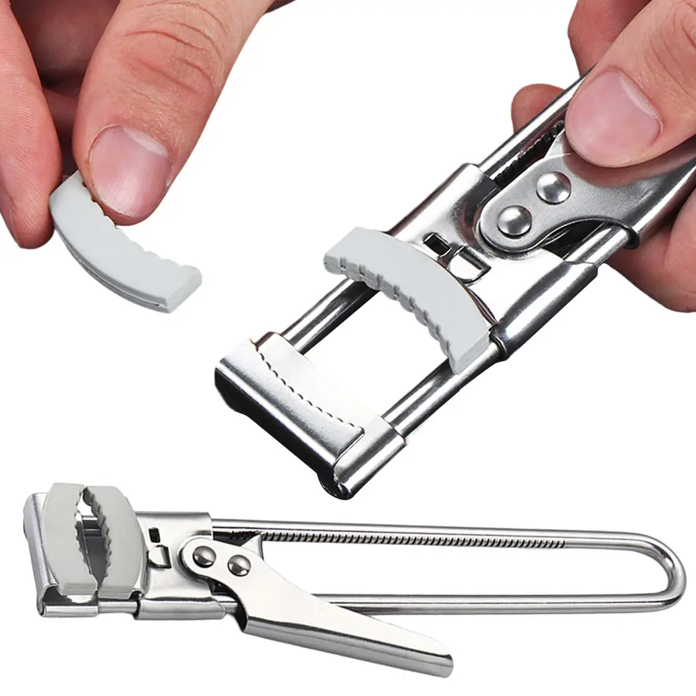 Adjustable Jar Opener Stainless Steel Can Opener Ergonomic Manual Lids Remover Non-slip Bottle Lid Opener for Seniors Weak Hands