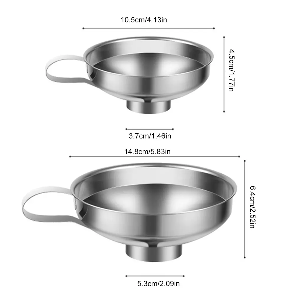 Stainless Steel Funnel Wide Mouth Funnel with Handle Canning Funnel Dishwasher Safe Oil Pouring Tool for Filling Bottle