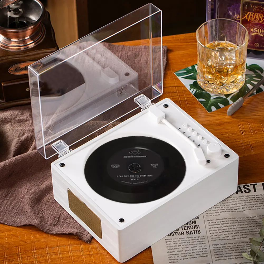 Retro CD Player Rechargeable Support CD BT USB 3.5mm AUX Portable CD Player Bluetooth-Compatible 5.0 Home Music Player for Phone