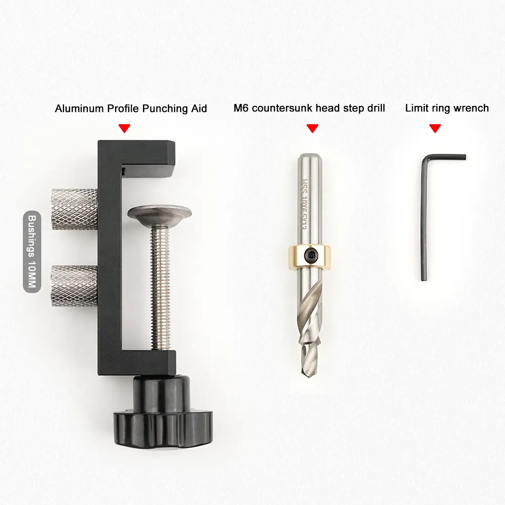 Universal DIY Tool Aluminum Profile Punching Auxiliary DIY Tool Profiles Generic Jig Guide for 20/30/40 Series Profiles