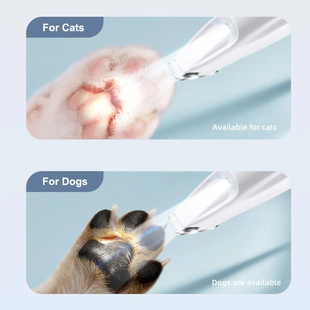 Cat Paw Trimmer Cat Clippers USB Rechargeable Pet Grooming Shaver LED Display Cat Trimmer Low Noise for Pet's Hair Around Paws