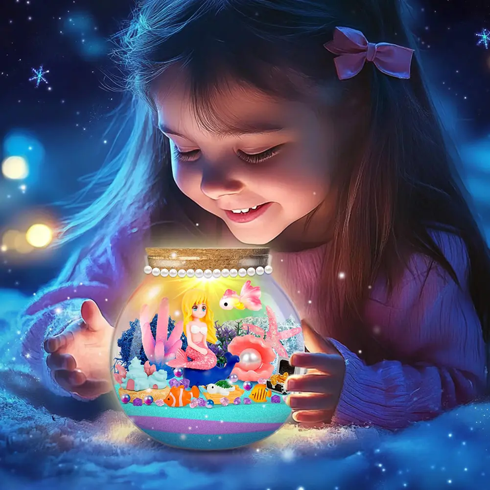 Light Up Terrarium Kit Science Learning Kit with Remote Control Creative Educational Toy Multi-Function DIY for Kids Ages 5-12