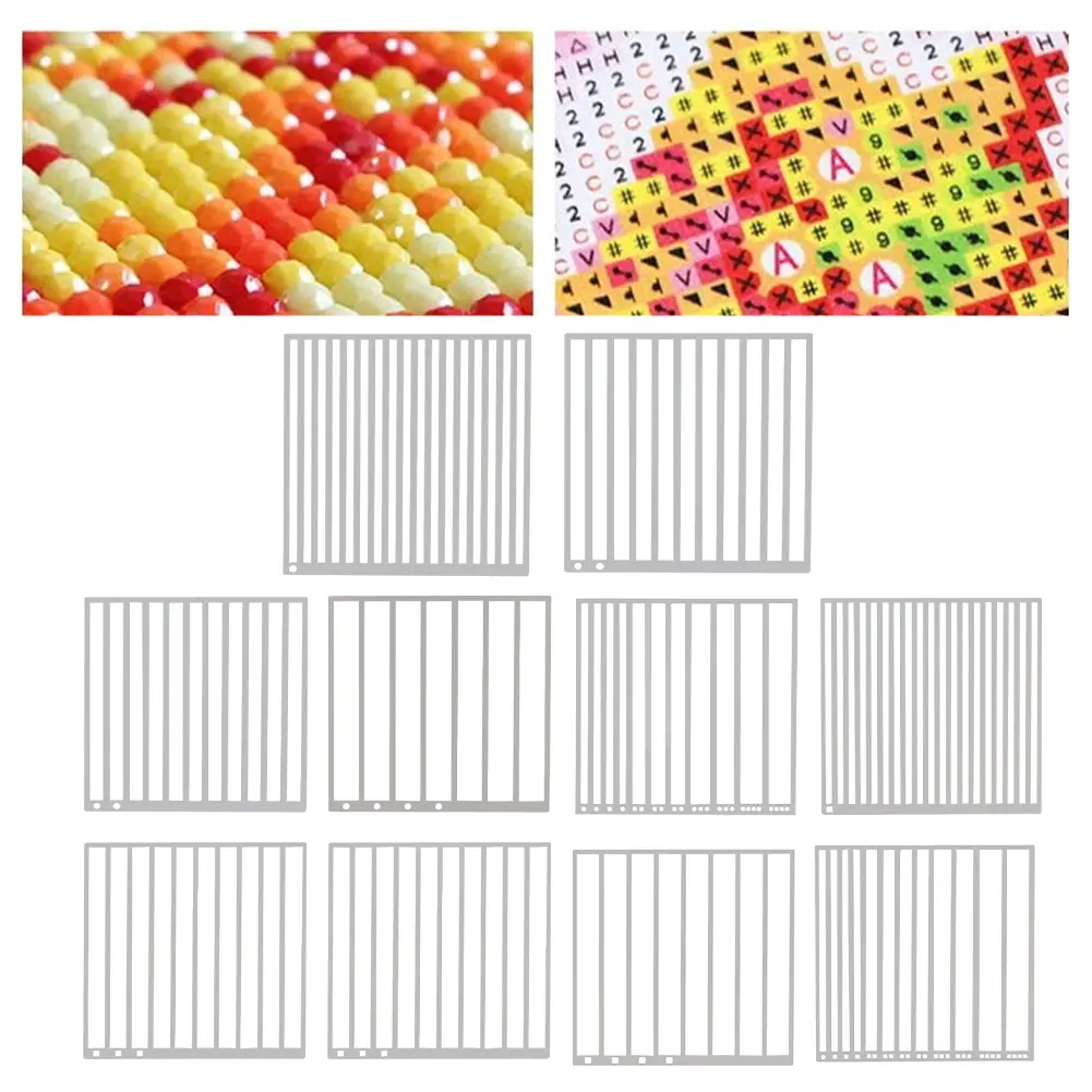 Diamond Art Ruler Precision Diamond Painting Tool Net Ruler Non-Slip Straight Drill Ruler DIY Craft Diamond Painting Accessories