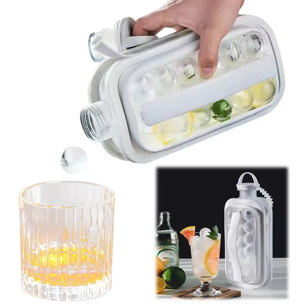 2-in-1 Ice Ball Maker Kettle Creative Ice Cubes Mold Portable Silicone Ice Cubes Tray Ice Making Tools for Kitchen Camping Bar