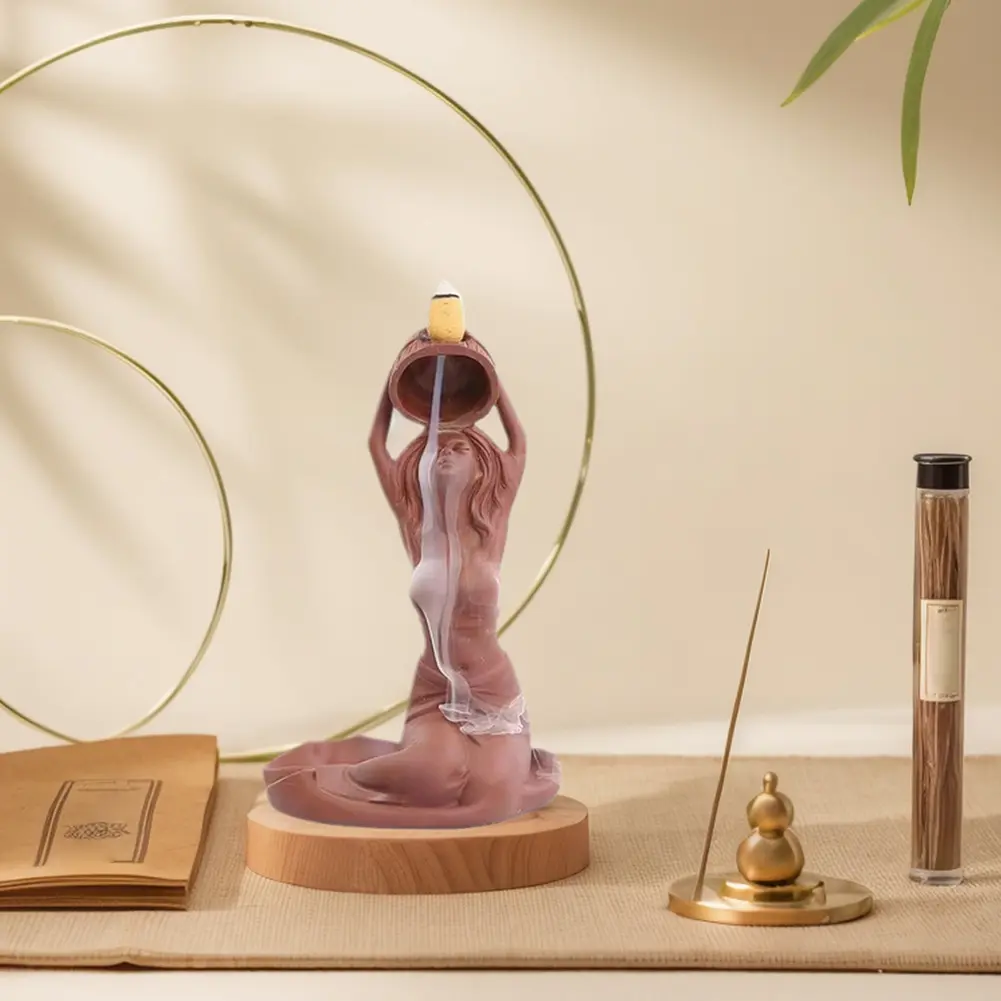 Backflow Incense Burner Waterfall Incense Holder Decorative Backflow Incense Holder Incense Stick Burner for Yoga
