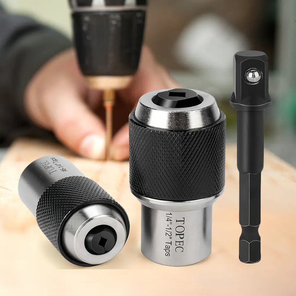 3Pcs Tap Sockets with 3/8 Socket Adapter Adjustable Tap Extractor Tool Tap Extractor Socket for Taps Reamers Screw Extractors