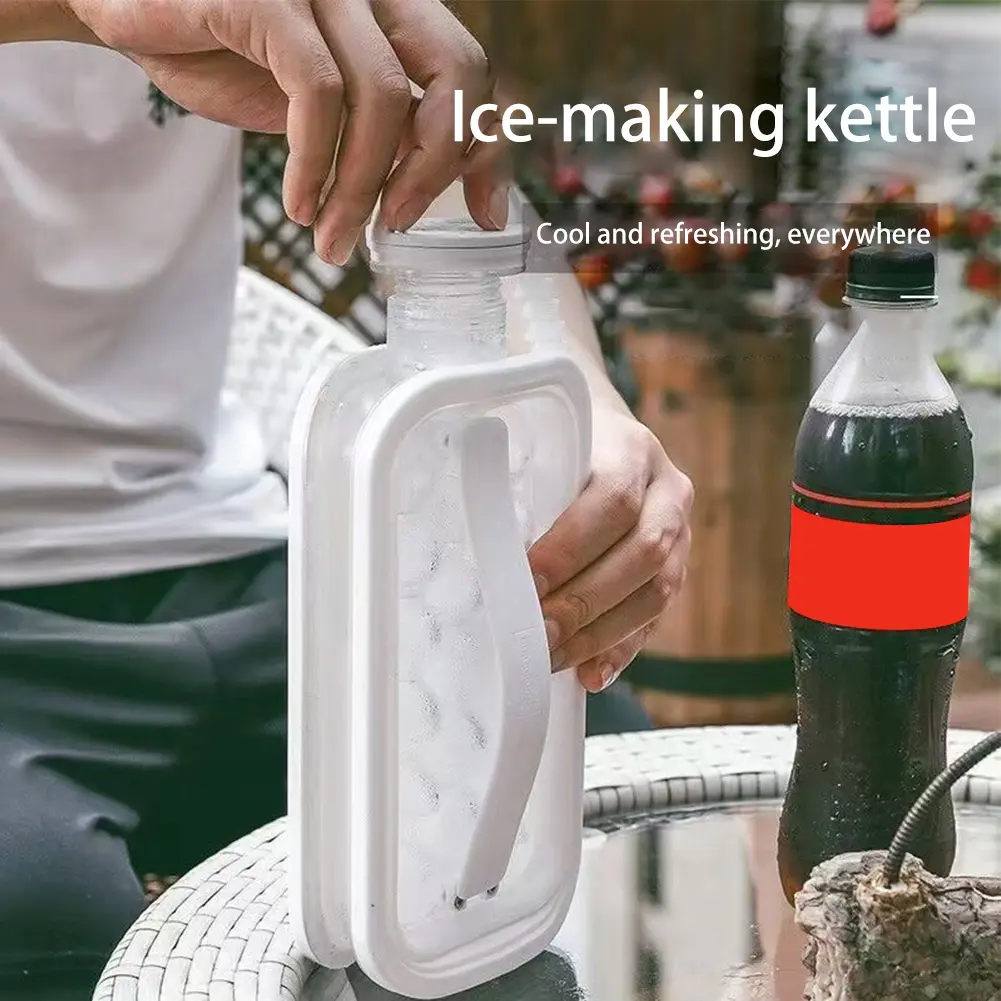 2-in-1 Ice Ball Maker Kettle Creative Ice Cubes Mold Portable Silicone Ice Cubes Tray Ice Making Tools for Kitchen Camping Bar