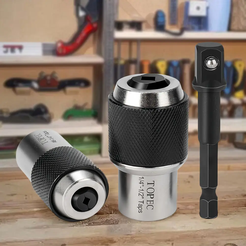 3Pcs Tap Sockets with 3/8 Socket Adapter Adjustable Tap Extractor Tool Tap Extractor Socket for Taps Reamers Screw Extractors