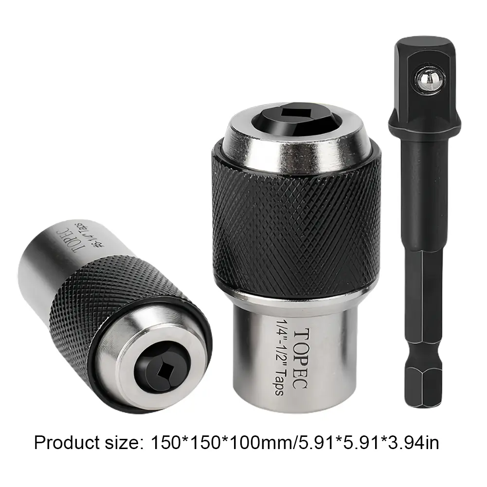 3Pcs Tap Sockets with 3/8 Socket Adapter Adjustable Tap Extractor Tool Tap Extractor Socket for Taps Reamers Screw Extractors