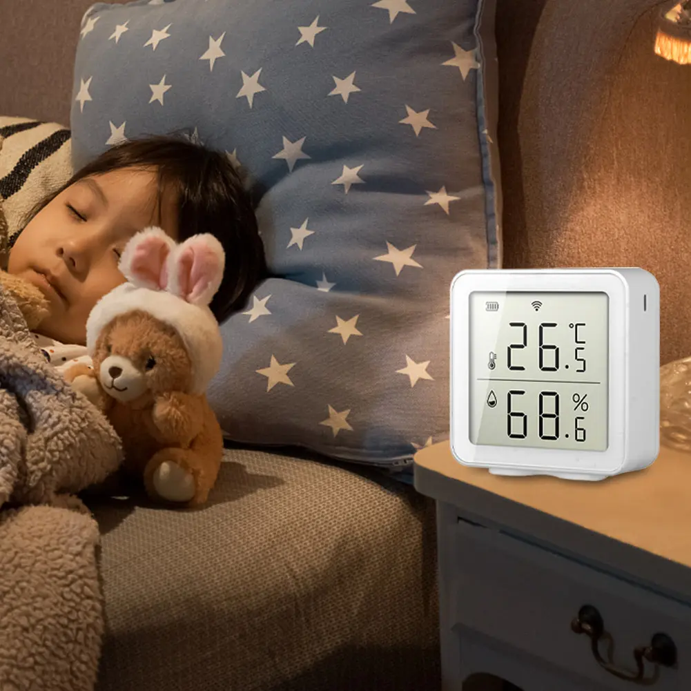 Smart WiFi Temperature Humidity Monitor Support Alexa Google Assistant Temperature Humidity Sensor for Home Greenhouse