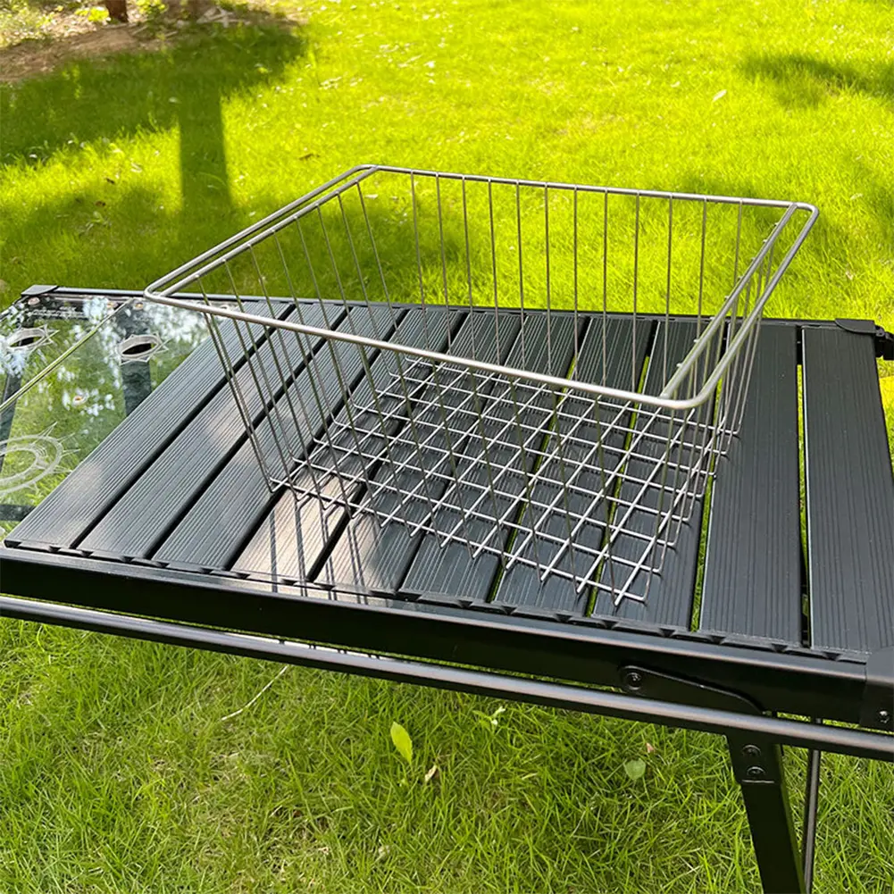Table Panel Storage Basket Multifunctional Camping Folding Storage Basket Pots Bowls Plates Holder Basket IGT Table Accessories
