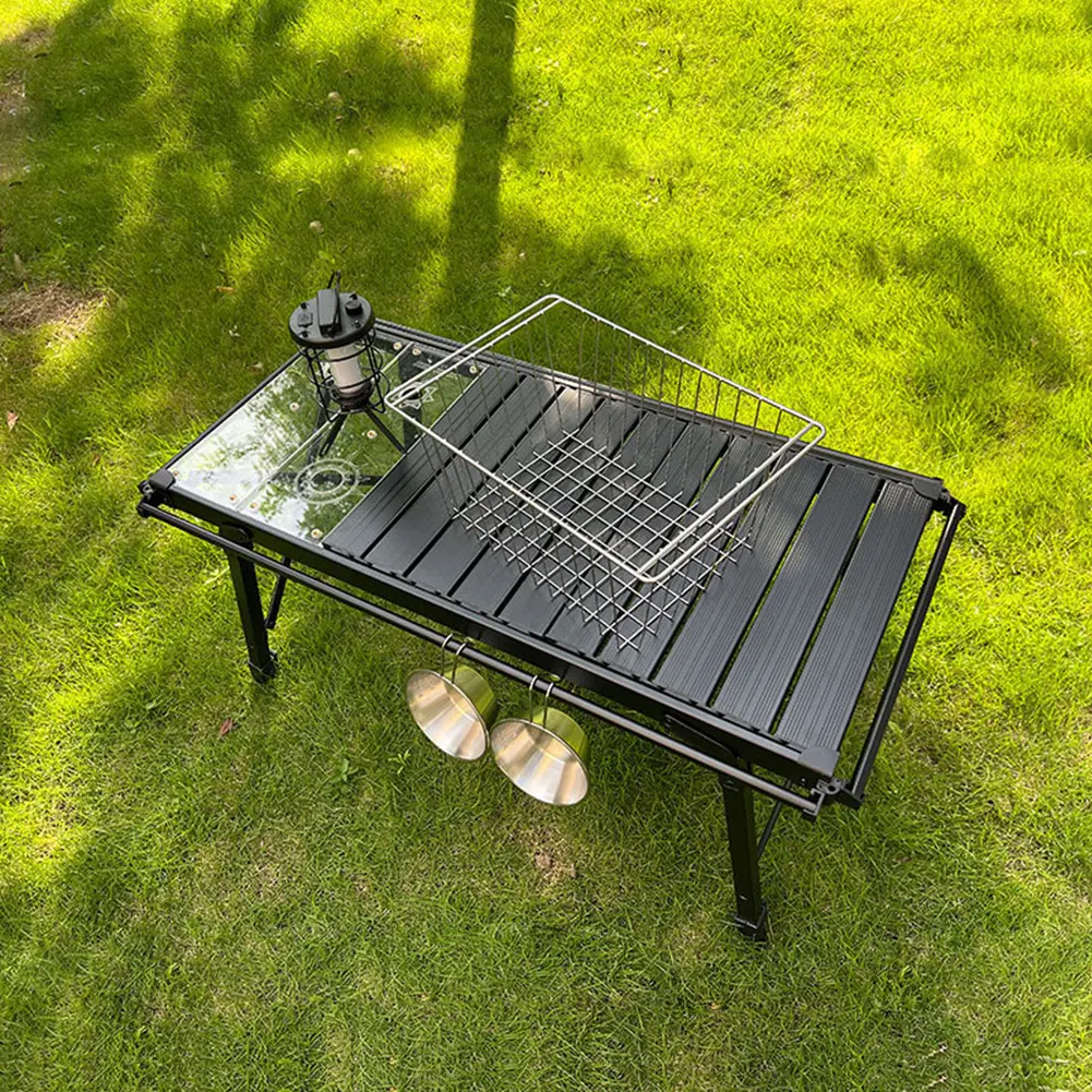 Table Panel Storage Basket Multifunctional Camping Folding Storage Basket Pots Bowls Plates Holder Basket IGT Table Accessories
