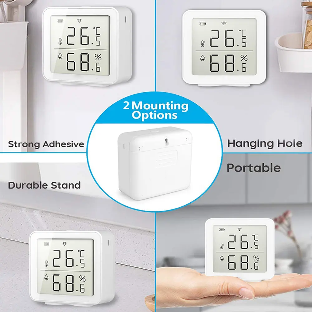 Smart WiFi Temperature Humidity Monitor Support Alexa Google Assistant Temperature Humidity Sensor for Home Greenhouse