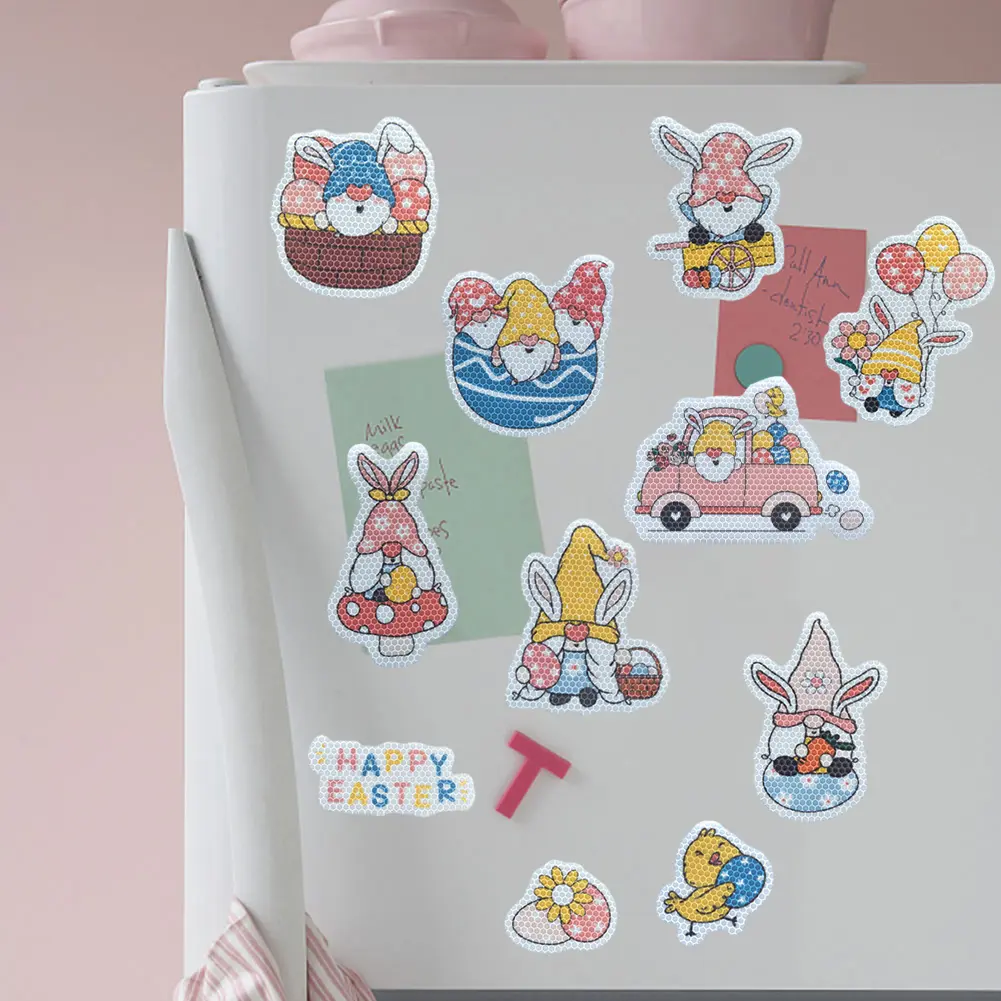 Fridge Stickers Creative Easter Bunny Egg Refrigerator Magnetic Stickers Cute Happy Easter Magnet for Festival Day Car Refrigera