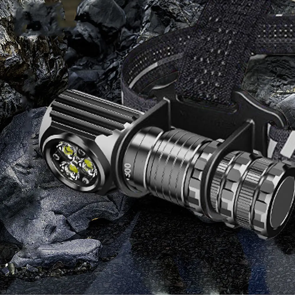 LED Powerful Headlamp Flashlight with Headband High Bright Work Light USB Rechargeable 1300LM for Outdoor Camping Hiking Working