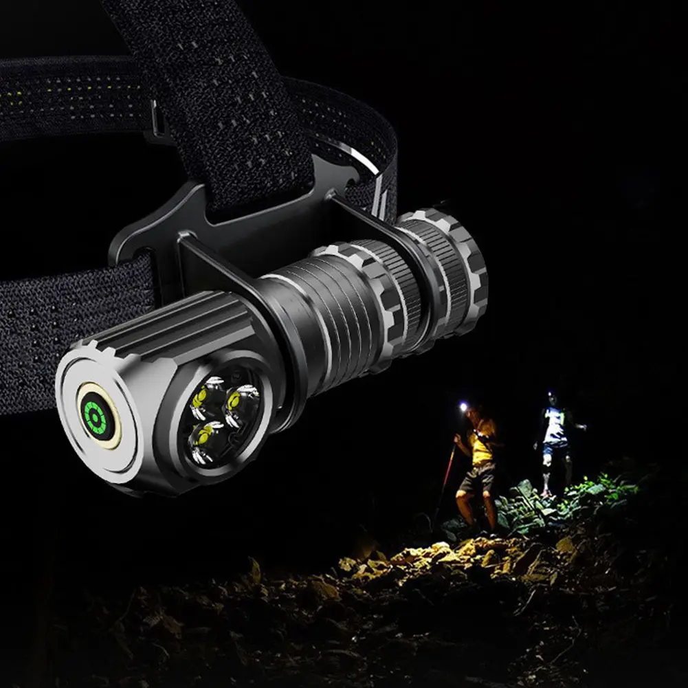 LED Powerful Headlamp Flashlight with Headband High Bright Work Light USB Rechargeable 1300LM for Outdoor Camping Hiking Working