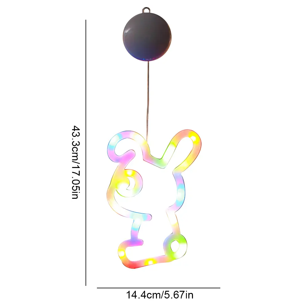 2025 Easter Bunny/Eggs Window Light Battery Operated LED String Light Hanging Light for Home Indoor Easter Window Decorations