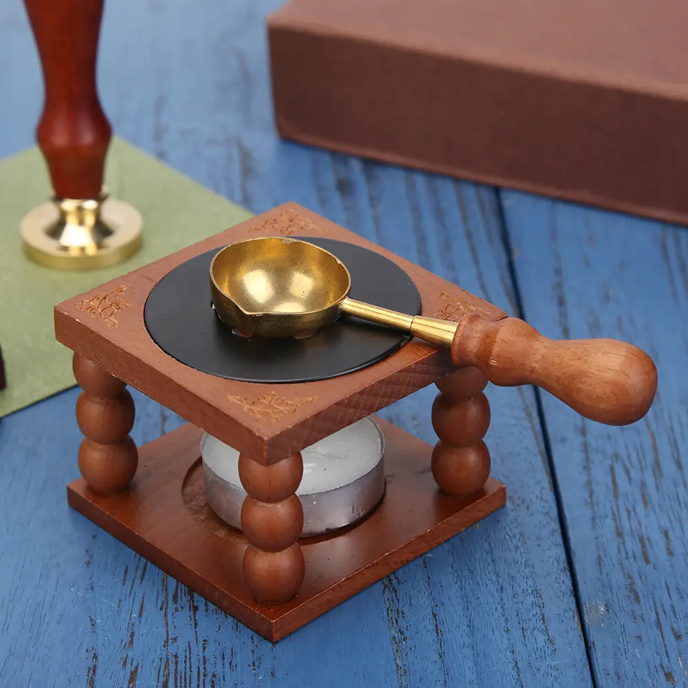 Fire Wax Seal Stamp Wax Stick Vintage Wood Frame Sealing Wax Furnace Stove Pot Voor Lakzegel Stempel Decoratieve Craft