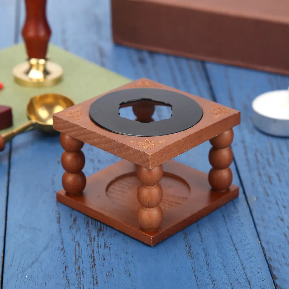 Fire Wax Seal Stamp Wax Stick Vintage Wood Frame Sealing Wax Furnace Stove Pot Voor Lakzegel Stempel Decoratieve Craft