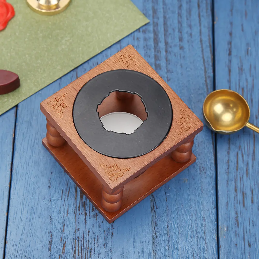 Fire Wax Seal Stamp Wax Stick Vintage Wood Frame Sealing Wax Furnace Stove Pot Voor Lakzegel Stempel Decoratieve Craft