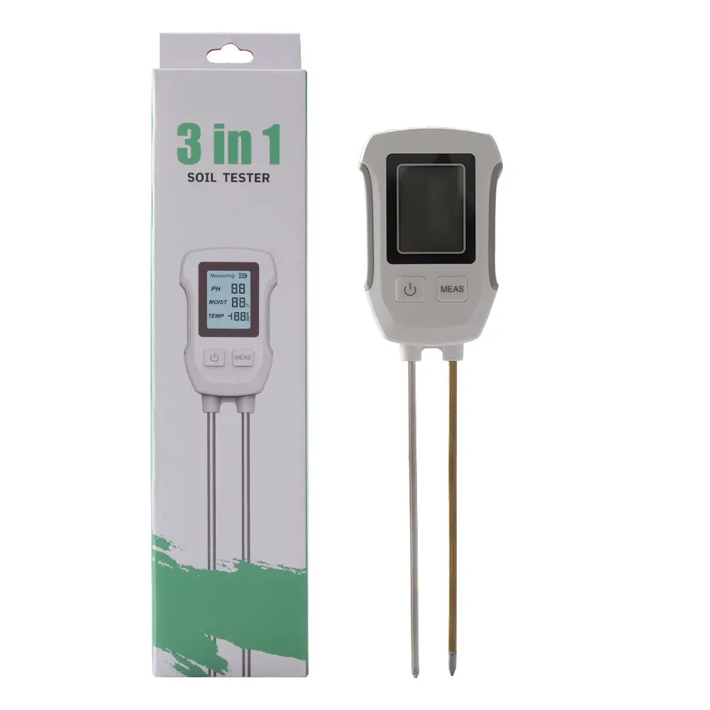 3 In1 Soil PH Tester LCD Screen Soil Moisture Meter Plant Temperature Environment Humidity Meter Indoor & Outdoor Plants Use