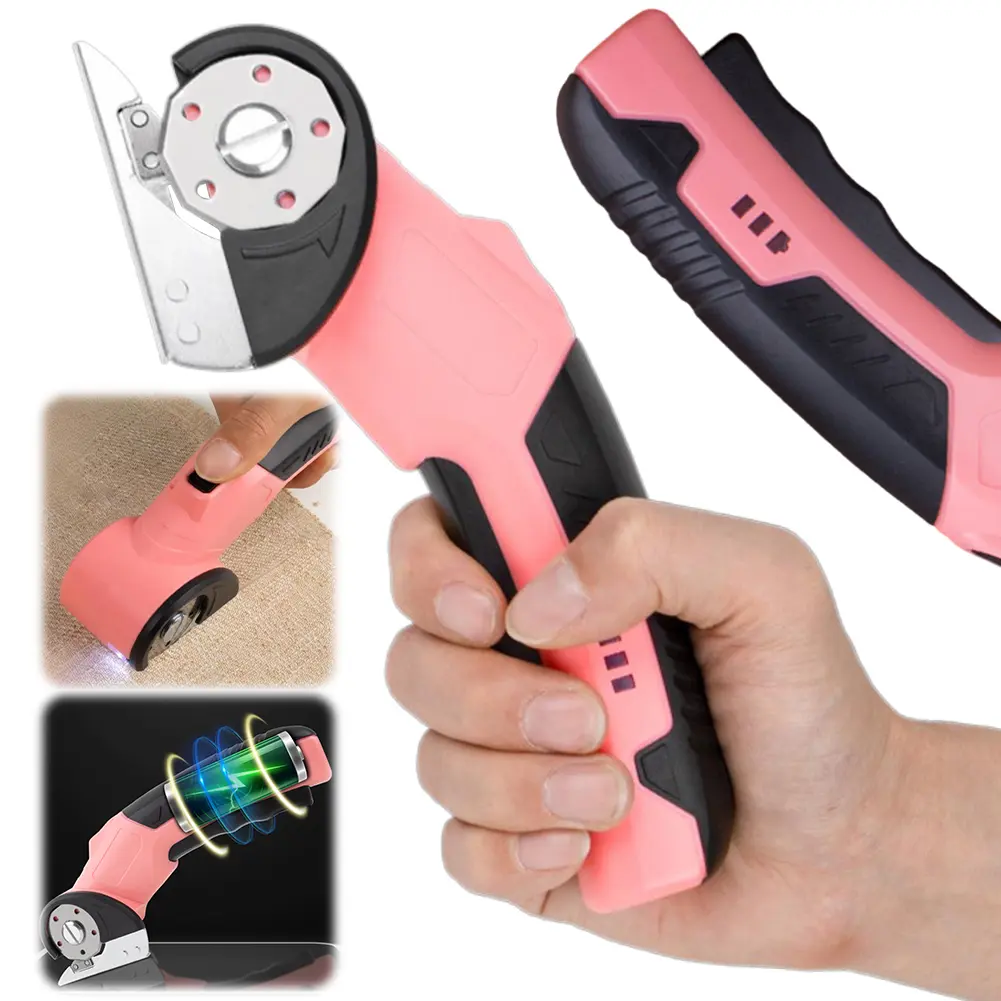 Cordless Electric Scissors Electric Rotary Cutter Sharp Blade Handheld Cutting Scissors Rechargeable for Leather Plastic Fabric