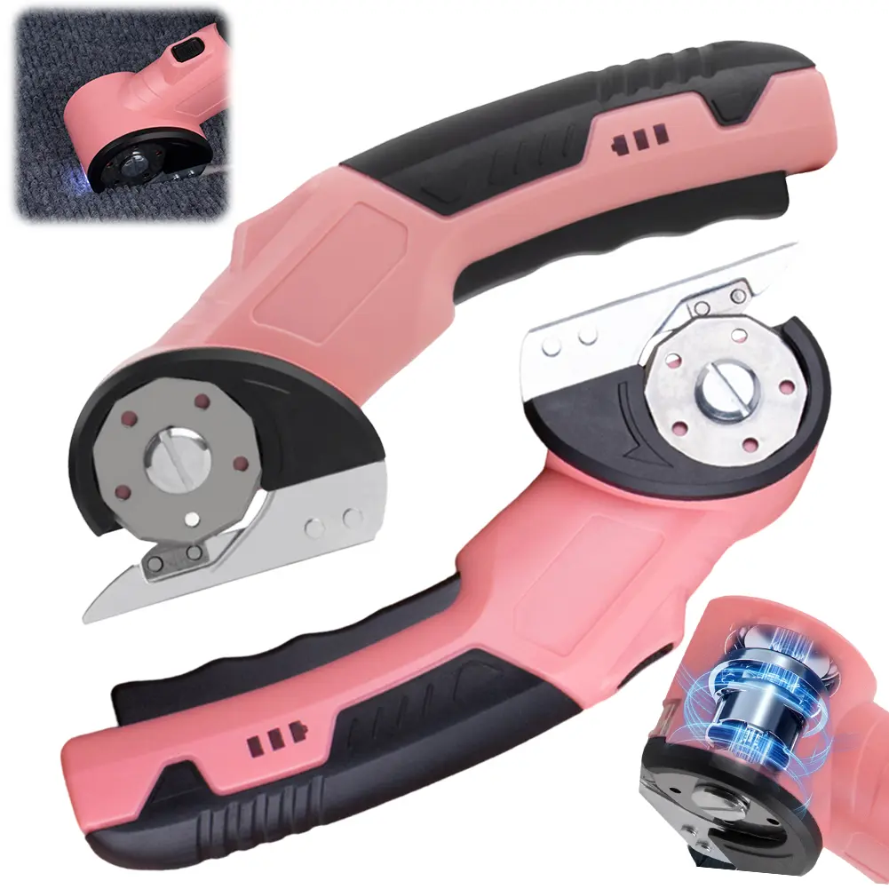Cordless Electric Scissors Electric Rotary Cutter Sharp Blade Handheld Cutting Scissors Rechargeable for Leather Plastic Fabric