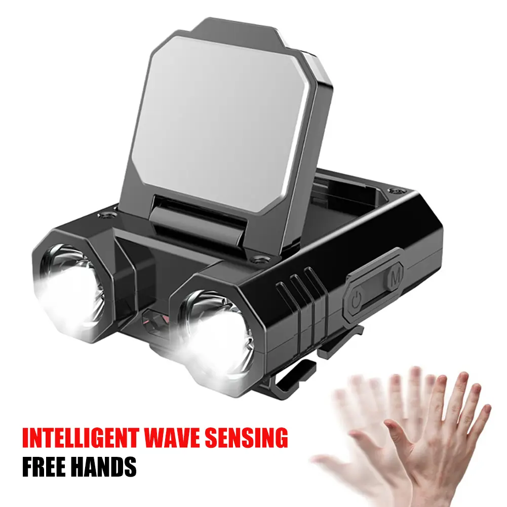 XPE LED Caps Light Type-C USB Charging 1500mAh Camping Headlamp 5 Modes IPX4 Stepless Dimming Power Display for Fishing Camping