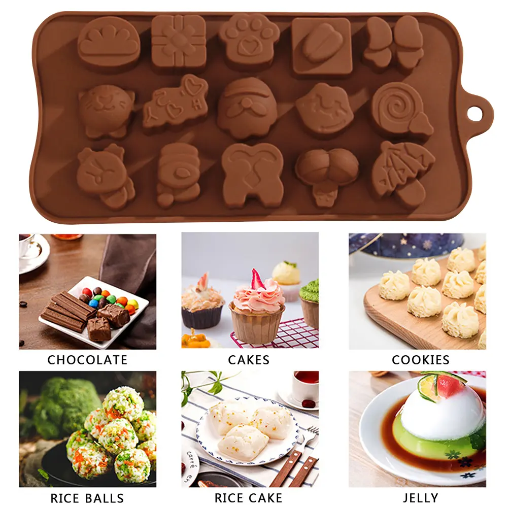 4Pcs Chocolate Silicone Molds Non-Stick Heart Shaped Fondant Mold Reusable Baking Molds DIY Dessert Kit Kitchen Baking Accessori