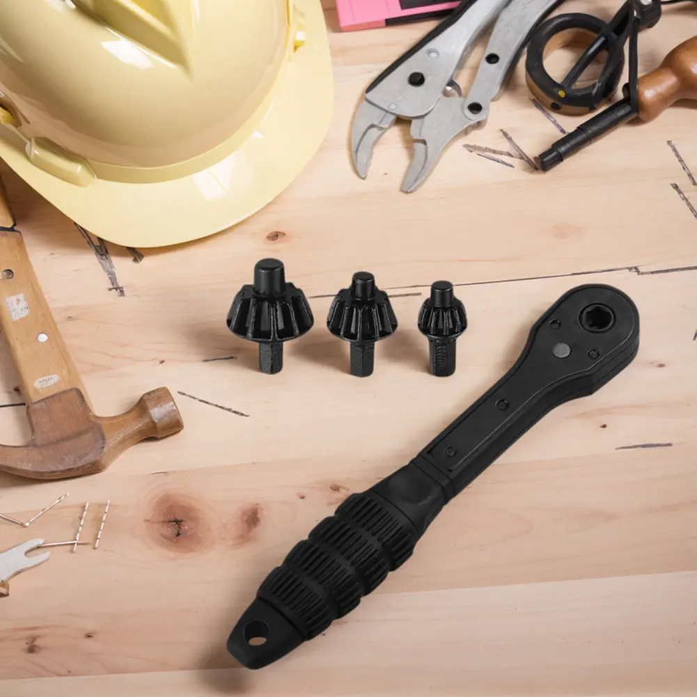 2-in-1 Drill Chuck Key Wrench Chuck Key Replacement Tool Ratchet Spanner Wrench Double Head Chuck Drill Key Wrench for Repair