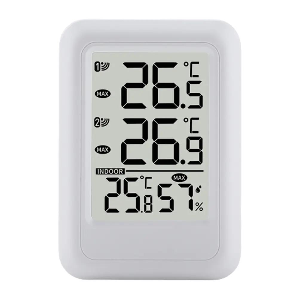 Wireless Weather Station Indoor Outdoor Thermometer Foladable Stand Temperature and Humidity Monitor 100m Range for Desktop