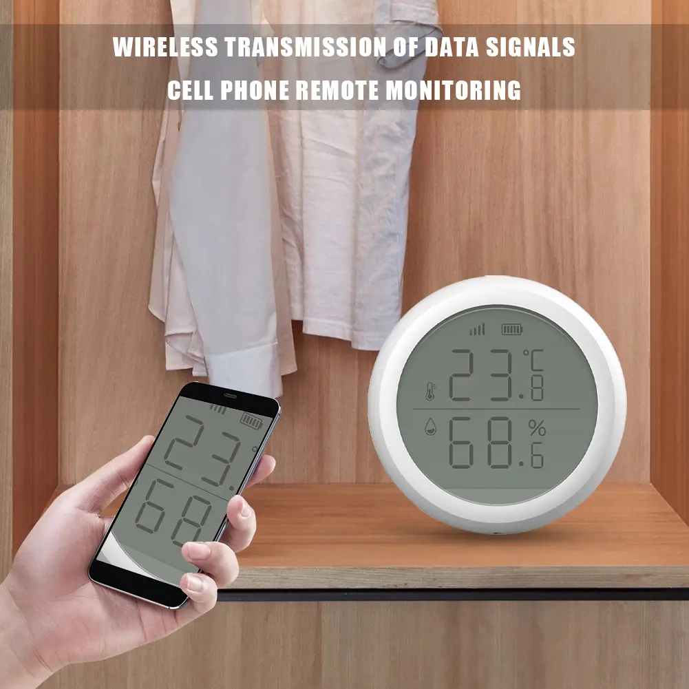 Tuya ZigBee Temperature and Humidity Detector DC3V Wireless Smart Hygrometer Multiple Temperature Modes Home Office Accessories