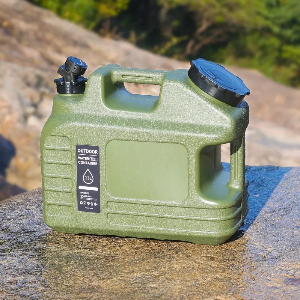 13L Water Storage Container with Spigot Water Dispenser Carrier Large Capacity Water Storage Tank for Vehicle Car Camping