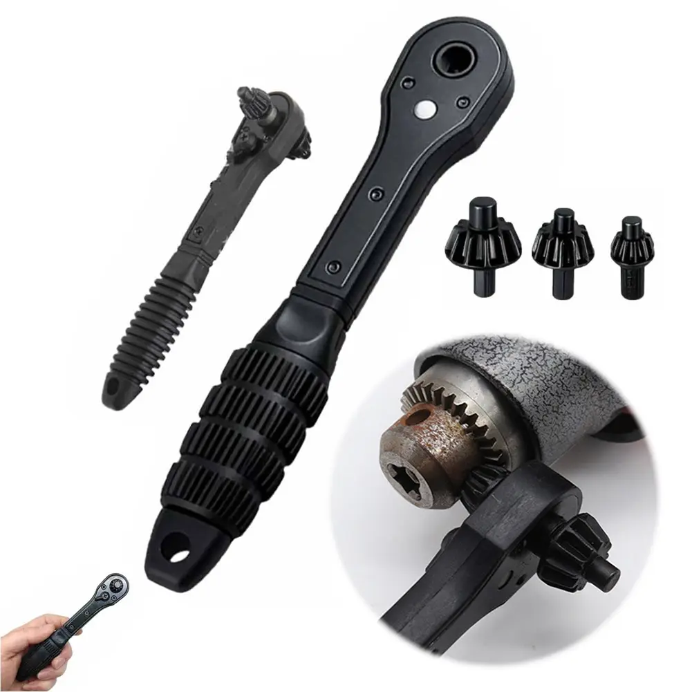 Drill Chuck Ratchet Spanner Wear Resist Chuck Key Replacement Tool Multi-Function Clamping Tool for Electric Drills Power Tools