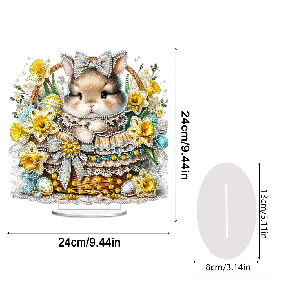 Creative Easter Table Top Diamond Painting Ornament Kits Rabbit Lamb Chick Egg Special Shape Desktop Diamond Art Kits Home Decor