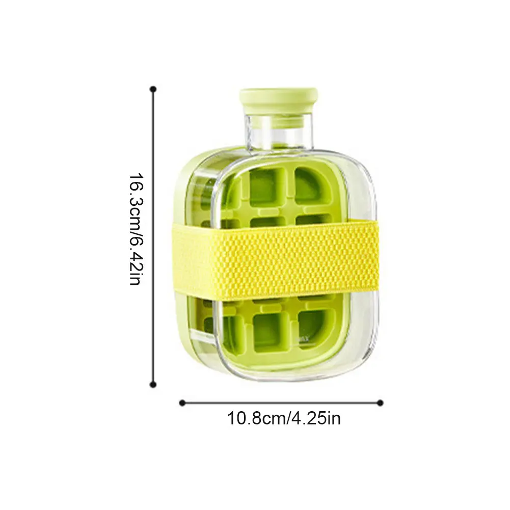2 in 1 Ice Tray with Lid Ice Cubes Mold Silicone Ice Maker with Straw for Cocktail Coffee Whiskey Beer Juice