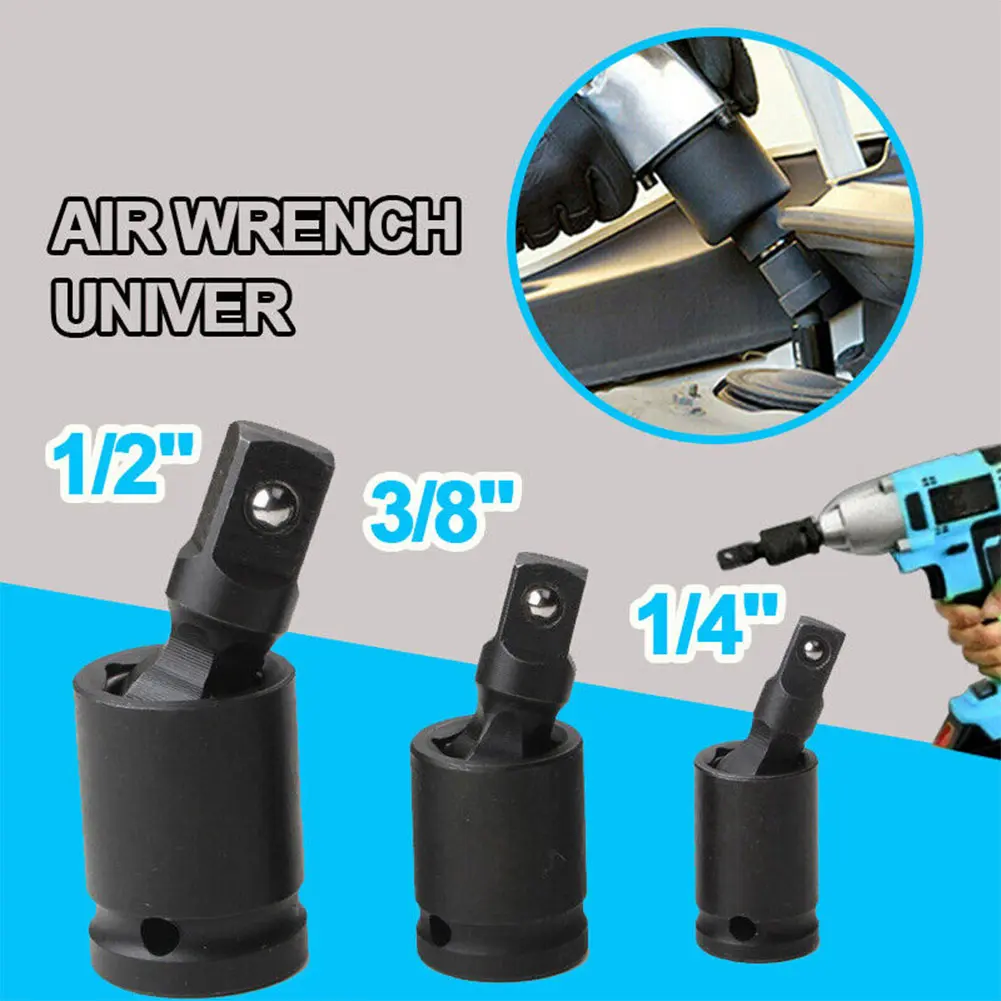 1/4 3/8 1/2 Inch 360 Degree Pneumatic Swivel Knuckle Joint Air Wobble Socket Adapter Joint Socket Adapter for Bicycle/Car Repair