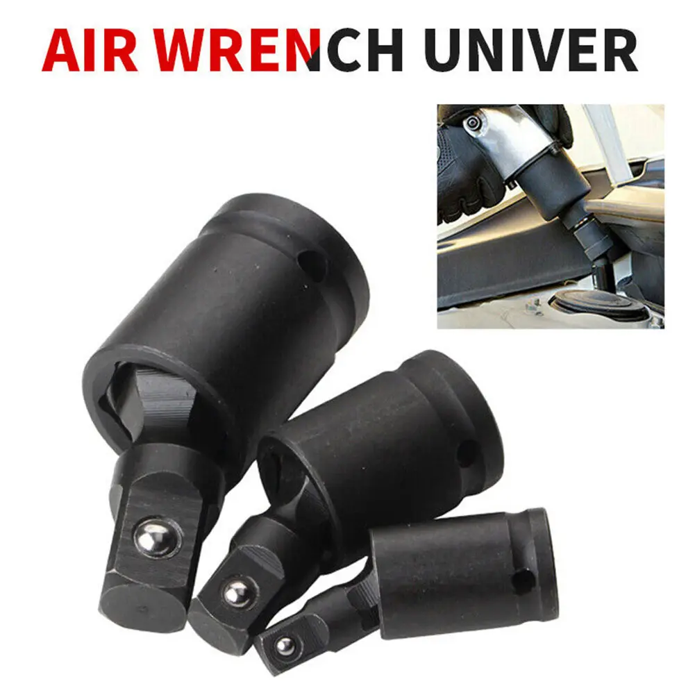 1/4 3/8 1/2 Inch 360 Degree Pneumatic Swivel Knuckle Joint Air Wobble Socket Adapter Joint Socket Adapter for Bicycle/Car Repair