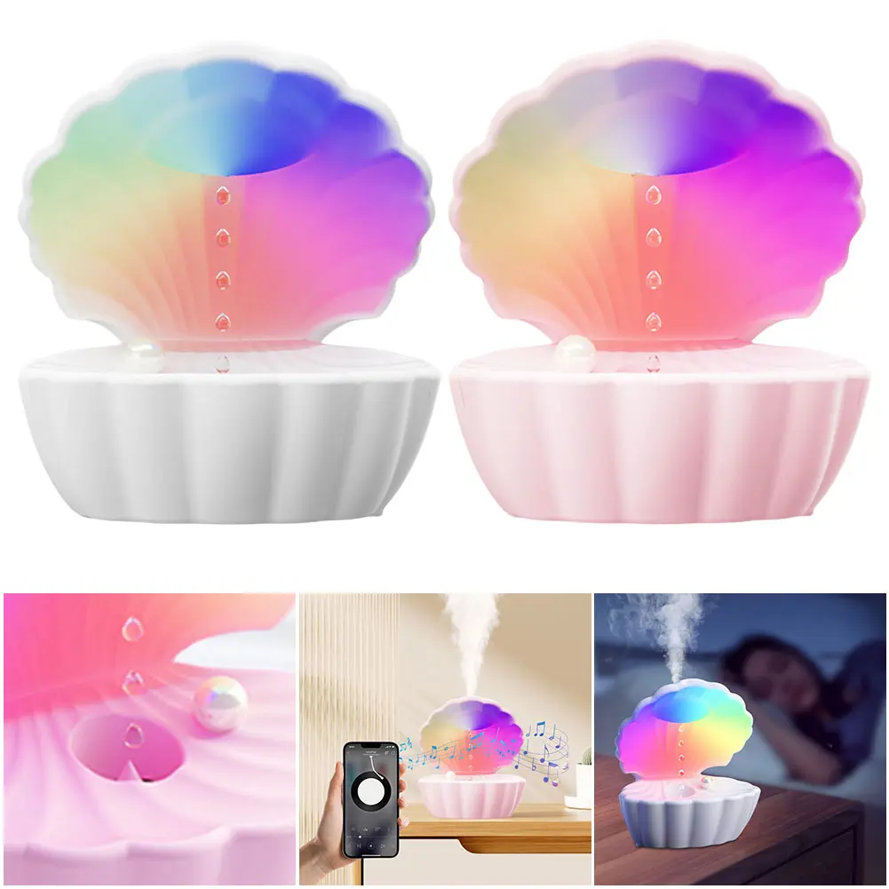 Shell Anti Gravity Humidifier Cool Mist Humidifier with BT Speaker and  Night Light Water Drop Humidifier for Bedroom Home Decor