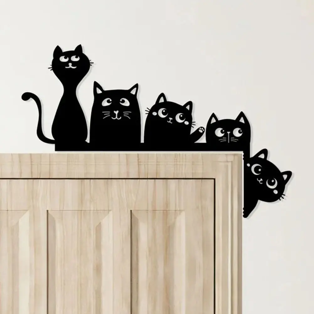Metal Black Cat Door Topper 2025 Halloween Party Decor Creative Door Corner Sign Door Frame Decor Wall Art Handicraft Home Decor
