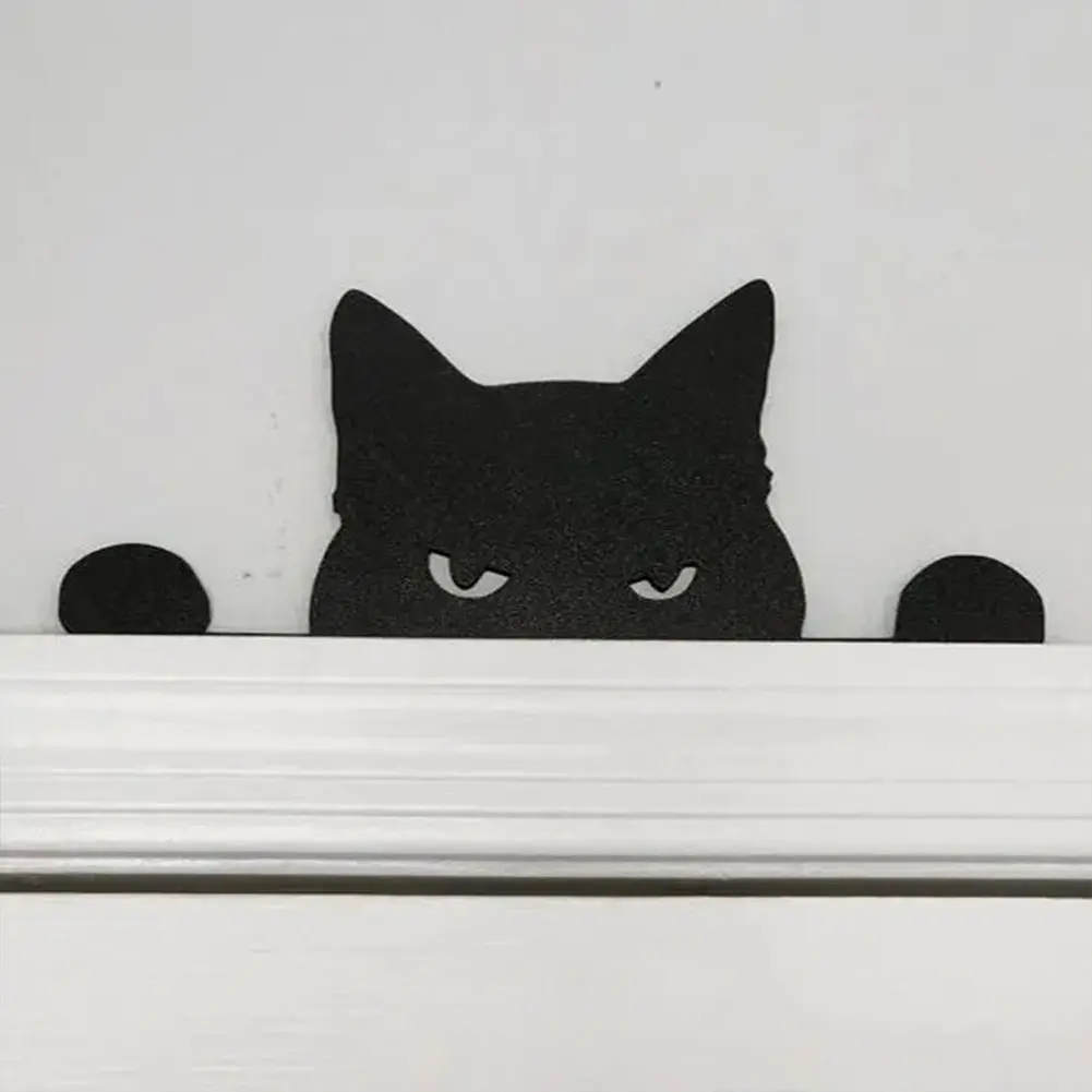Metal Black Cat Door Topper 2025 Halloween Party Decor Creative Door Corner Sign Door Frame Decor Wall Art Handicraft Home Decor