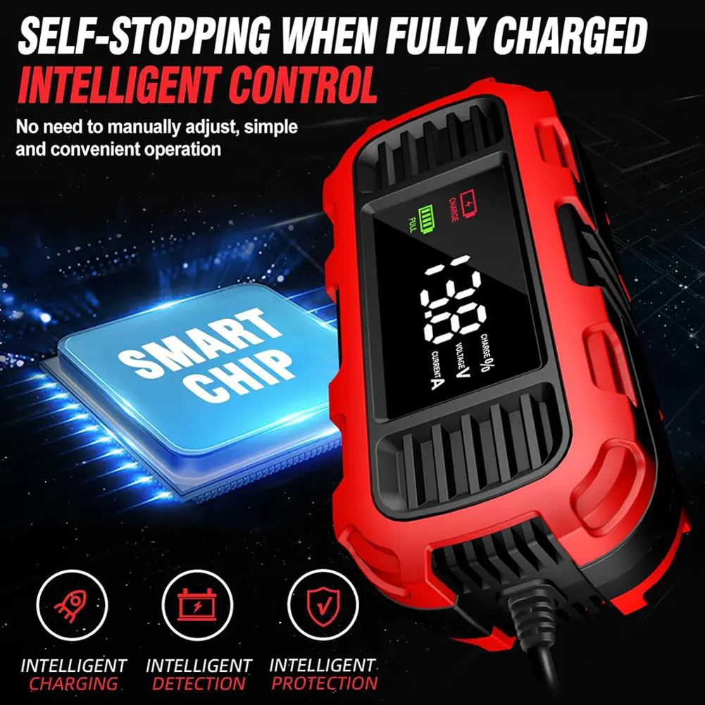 12V 2A Motorcycle Battery Charger Battery Trickle Charger Maintainer Fully Automatic Battery Charger for Motorcycle Batteries