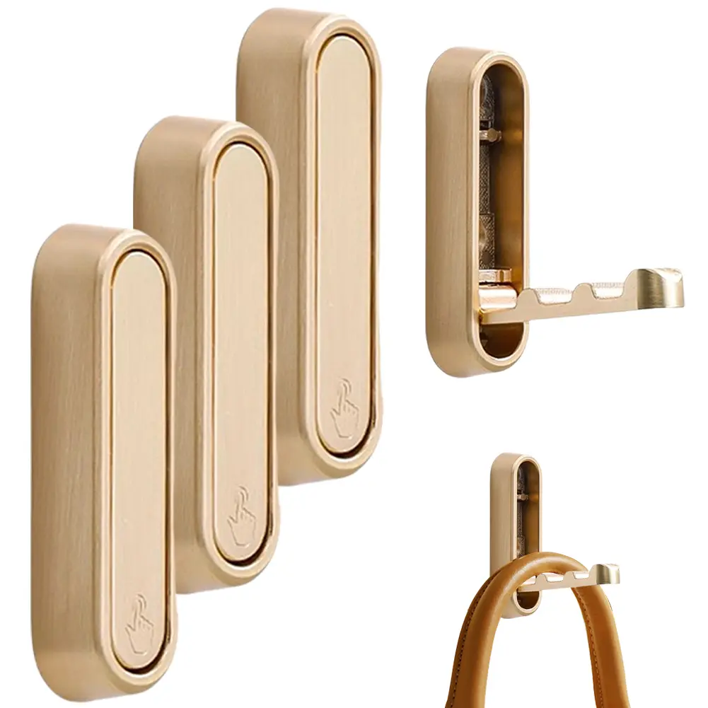4 Pcs Foldable Wall Hook Towel Hanger Zinc Alloy Door Clothes Coat Hat Bags Hanger Robe Hook Coat Rack for Home Kitchen Bathroom