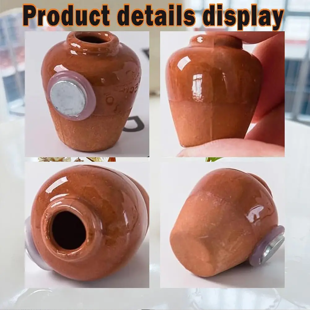 8pcs Mini Ceramic Vase Refrigerator Magnets 3D Creative Cute Refrigerator Stickers Decoration for Home Kitchen Office Whiteboard