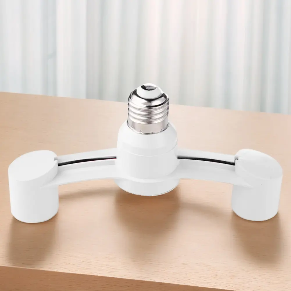 10Pcs E27 To E27 Bulb Lamp Holder Flame Retardant Dual Heads Lamp Holder 2 in 1 Light Bulb Converter for Warehouse Basement