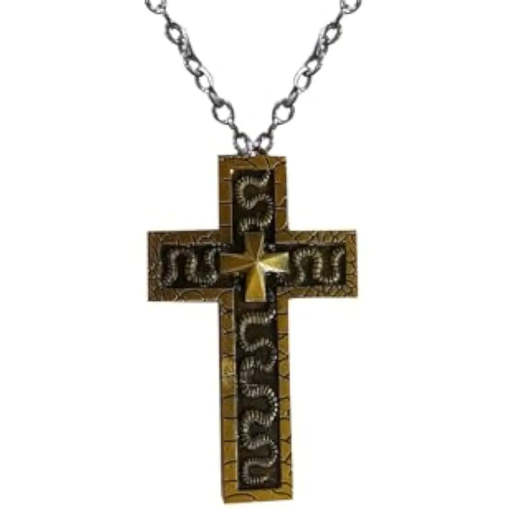 Fashion Cross Pendant Necklace w/ Secret Compartment 3D Printed Old Cross Pendant Neck Chain Women Men Gothic Steampunk Jewelry