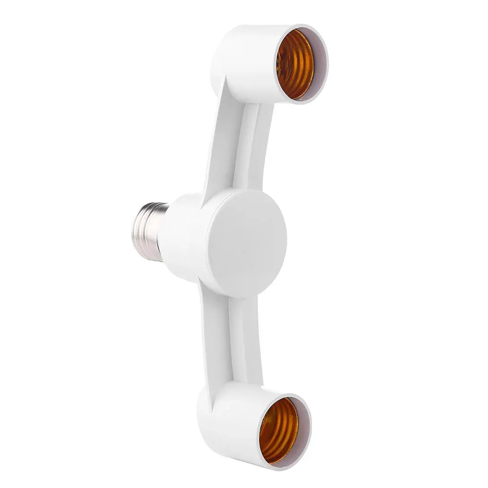 10Pcs E27 To E27 Bulb Lamp Holder Flame Retardant Dual Heads Lamp Holder 2 in 1 Light Bulb Converter for Warehouse Basement
